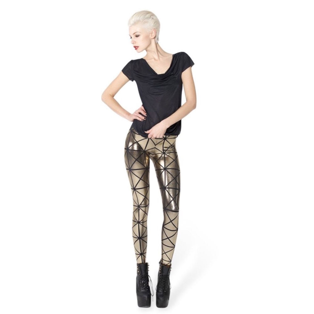 BlackMilk Gold Pyramid Leggings